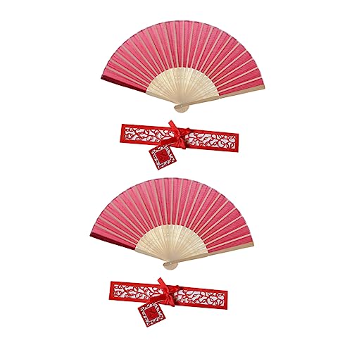 LOLIPPYY 2 Stück Klassischer Faltbarer Handfächer im Chinesischen Stil Zarter Bambusrahmen Teiliges mit Geschenkbox Leichter Tragbarer Faltventilator für Damen für Party und Hochzeit Rot LOLIPPYY 2 Stück Klassischer Faltbarer Handfächer im Chinesischen Stil Zarter Bambusrahmen Teiliges mit Geschenkbox Leichter Tragbarer Faltventilator für Damen für Party und Hochzeit Rot von LOLIPPYY