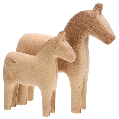 LOLIPPYY 2 Stück Kreative Holzpferd Dekoration Teiliges Künstlerisches Deko Pferd für Wohnzimmer und Büro Handliches Holzpferd Ornament als Geschenkidee für Pferdeliebhaber und Hauswarming von LOLIPPYY