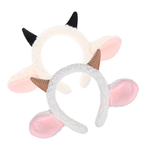LOLIPPYY 2 Stück Lammhorn Ohr Stirnband Tierkopfbedeckung Tierohren Haarband DIY Tierohren Haarschmuck Cosplay Kostüm Zubehör Halloween Cosplay Party Stirnbänder Horn Cosplay von LOLIPPYY