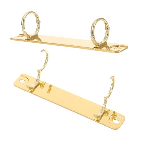 LOLIPPYY 2 Stück Metall lochringmechanismus Binder Spines Abnehmbar Robustes DIY Bindezubehör für Notizbücher Lose Goldfarben von LOLIPPYY