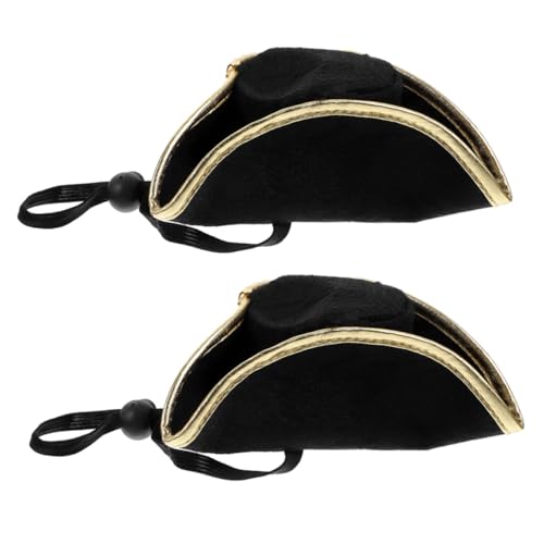 LOLIPPYY 2 Stück Piratenhut mit Elastischem Band Strapazierfähiger Karnevalshut Dekoratives Cosplay Accessoire für Kostüm und Themenpartys Geeignet für Erwachsene von LOLIPPYY