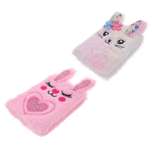 LOLIPPYY 2 Stück Plüsch Notizbuch Mädchen Tagebuch Kaninchen Form Flauschiges Tagebuch mit Kuschelcover Mini Pocket Journal für Tägliche Nutzung Rosa und Batik LOLIPPYY 2 Stück Plüsch Notizbuch Mädchen Tagebuch Kaninchen Form Flauschiges Tagebuch mit Kuschelcover Mini Pocket Journal für Tägliche Nutzung Rosa und Batik von LOLIPPYY