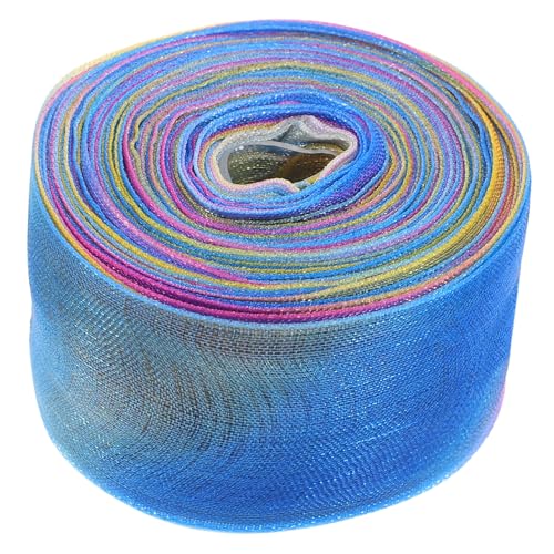 LOLIPPYY 2 Stück Regenbogen Farbverlaufsband Hochzeitseinladungsband Geschenkverpackungszubehör Bastelbänder Blumen Organzaband Hochzeits Dekobänder Polyester von LOLIPPYY