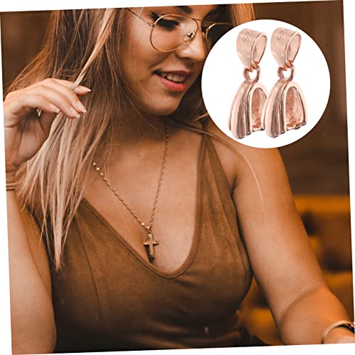 LOLIPPYY 2 Stück Silber Anhängerschlaufe Langlebiger Schmuckverschluss zum Basteln Hochwertiger Kettenverschluss für DIY Schmuckherstellung Sicherer Halter für Anhänger und Halsketten von LOLIPPYY