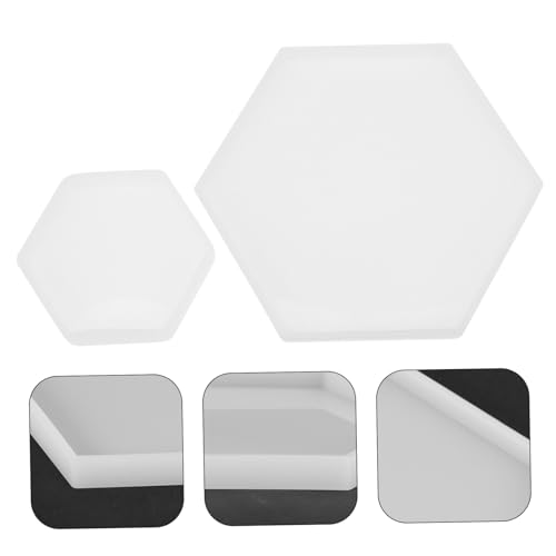 LOLIPPYY 2 Stück Silikonform Hexagon Untersetzer Gießform Langlebiges Sicheres Material DIY Epoxidharz Cup Mat Schablone für Kreative Heimdekoration von LOLIPPYY