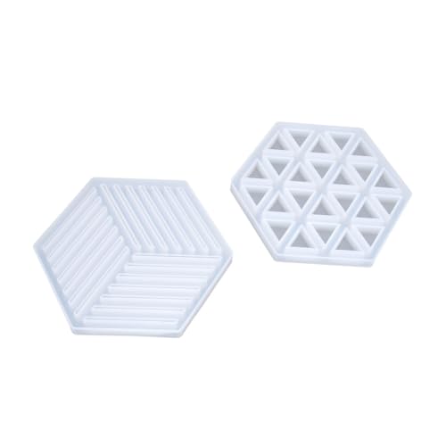LOLIPPYY 2 Stück Silikonform Sechseckige Untersetzerformen für Epoxidharz DIY Backen Silikon Gießform Fondant Kuchenform Hitzebeständig Lebensmittelecht für Basteln und Backen von LOLIPPYY