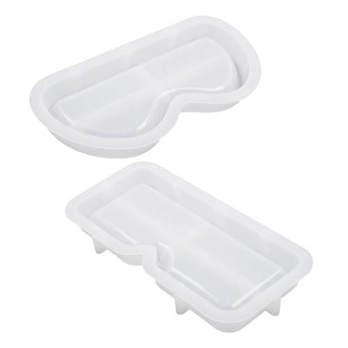 LOLIPPYY 2 Stück Silikonform für Brillenablagen Flexible DIY Gießform für Epoxidharz Widerstandsfähige Glatte Oberfläche Kreative Tablettform für Individuelle Schmuck Wohnaccessoires von LOLIPPYY