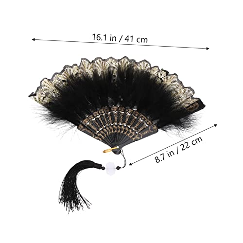 LOLIPPYY 2 Stück Teiliges Federleichte Handfächer mit Stickerei Faltbare Tanzfächer für Hochzeit Braut Accessoire Eleganter Hochzeitsschmuck und Performance Requisite für Damen und Partys von LOLIPPYY