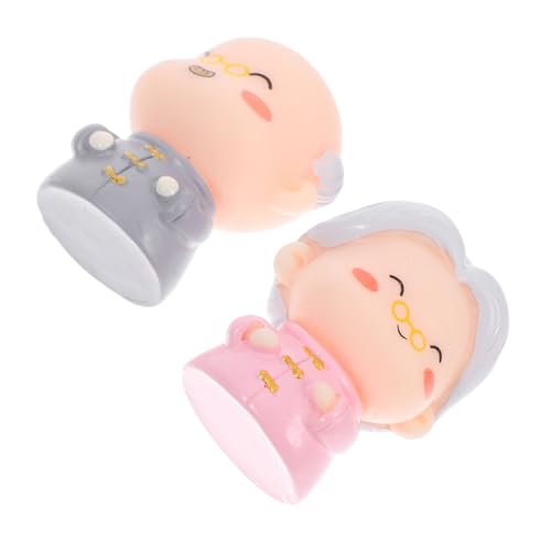 LOLIPPYY 2 Stück Teiliges Großeltern Figurenset Miniatur Tortendeko aus Resin Langlebige Liebevolle Alte als Hochzeit Jubiläum Geburtstag Dekoration Kreative Tisch Deko von LOLIPPYY