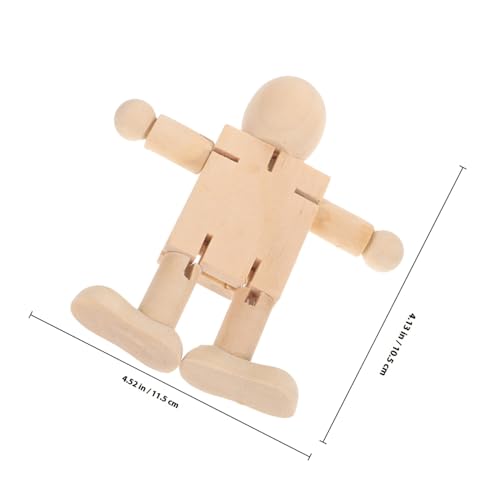 LOLIPPYY 2 Stück Teiliges Handbemalt DIY Bastelspielzeug Holzfigur zum Bemalen und Dekorieren Gelenkige Puppen als Tischdekoration und Lernspielzeug von LOLIPPYY
