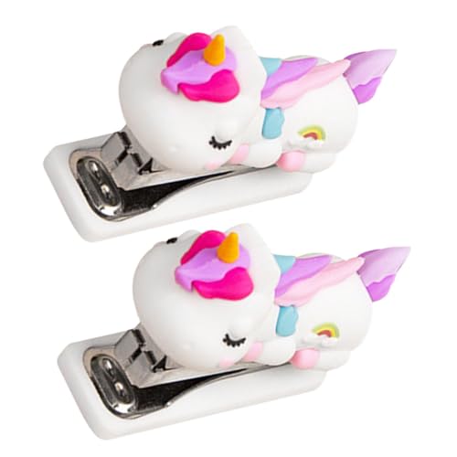 LOLIPPYY 2 Stück Teiliges Handliches Einhorn Heftgerät Leichter Kompakter Büro Schulhefter mit Starker Mechanik Großer Kapazität und Praktischem Design für Zuhause und Unterwegs von LOLIPPYY