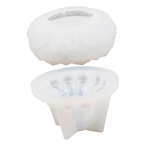 LOLIPPYY 2 Stück Teiliges Silikon Kerzenhalter Gießform für Diy Flexible Epoxidharz Silikonform für Dekoration für Teelichthalter und Bastelprojekte Leicht zu Reinigen von LOLIPPYY