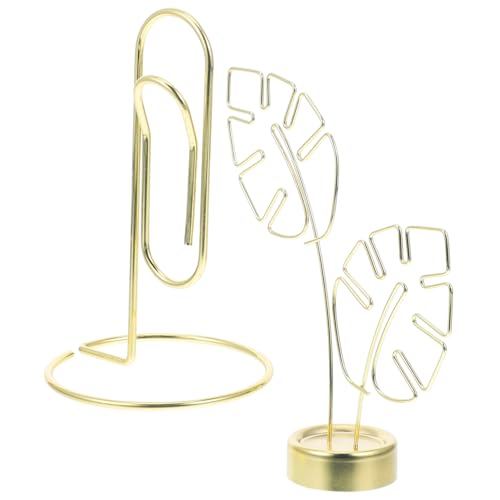 LOLIPPYY 2 Stück Teiliges Tischkartenhalter aus Eisen Stabile Clips mit Sockel Mini Vielseitig für Hochzeit Party Restaurant Tischdekoration und Menühalter von LOLIPPYY