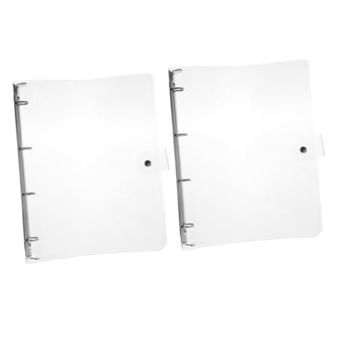 LOLIPPYY 2 Stück Transparente Ringbuch Hüllen Langlebige Kunststoff Binder Notizbuch Cover mit Löchern Leichte Rutschfeste Schutzmappe für Schule und Büro Nachfüllbare Heftumschläge von LOLIPPYY