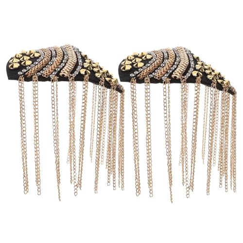 LOLIPPYY 2 Stück Vintage Schulterklappen mit Goldfarbenen Quasten Dekorative Epauletten für Damen Kostüme Elegante Fransen schulterabzeichen für Anzug Ball und Festliche Anlässe von LOLIPPYY