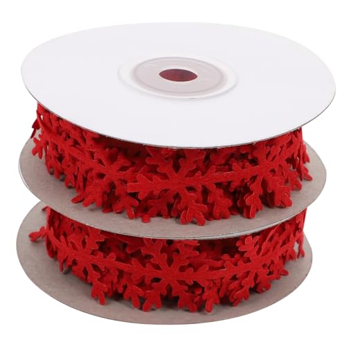 LOLIPPYY 2 Stück Weihnachtliche Geschenkband Schneeflocken Rot Teiliges Strapazierfähiges Vliesstoff Dekoband Vielseitig für Geschenke Haaraccessoires Hochzeits und Festdeko Geeignet LOLIPPYY 2 Stück Weihnachtliche Geschenkband Schneeflocken Rot Teiliges Strapazierfähiges Vliesstoff Dekoband Vielseitig für Geschenke Haaraccessoires Hochzeits und Festdeko Geeignet von LOLIPPYY