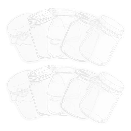 LOLIPPYY 20 Blatt DIY Lesezeichen Transparent Pet Material Selbstklebend Getrocknete Blumen Flaschenform Buchzeichen Bastelset Ölresistent Fadeproof Für Leser Bastler von LOLIPPYY