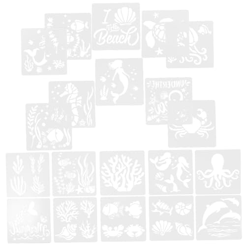 LOLIPPYY 20 Blatt Teiliges Wiederverwendbare Meerestiere Malschablonen Hollow out Zeichenschablonen für DIY Malerei Kreative Malvorlagen für Familien und Bastelprojekte LOLIPPYY 20 Blatt Teiliges Wiederverwendbare Meerestiere Malschablonen Hollow out Zeichenschablonen für DIY Malerei Kreative Malvorlagen für Familien und Bastelprojekte von LOLIPPYY