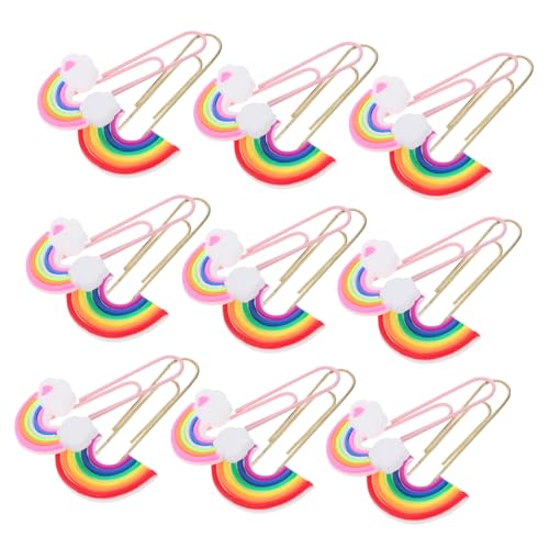 LOLIPPYY 20 Stück Bunte Papierklammern aus Hochwertigem PVC und Metall Praktische Regenbogen Form Vielseitig Einsetzbar als Lesezeichen Büroklammer und Fotohalter für Schule Büro und von LOLIPPYY