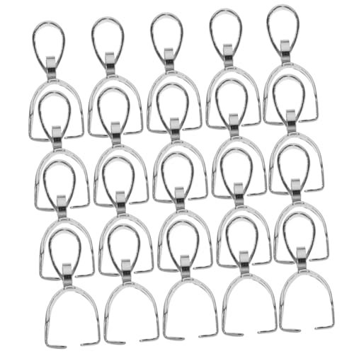 LOLIPPYY 20 Stück Edelstahl Quetschperlen Anhängerverbinder Mittlere Langlebige Schmuckclips zum Schmuck Basteln DIY Ketten und Armbandverbindung Silberfarben Rostfrei von LOLIPPYY