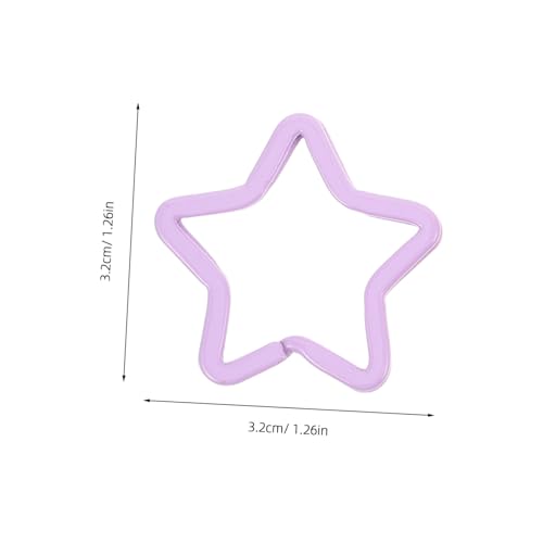 LOLIPPYY 20 Stück Farbige Stern Schlüsselanhänger Metall Multifunktionale Schlüsselring Halter für Diy Schmuck Handtaschen Bastelbedarf Helllila von LOLIPPYY