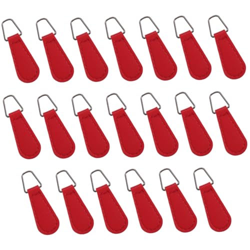 LOLIPPYY 20 Stück Griff aus Kunstleder zieht DIY-Reißverschluss Tab anbringbar Stichworte Gepäck Reißverschluss-Ersatz Metall Reißverschluss Austausch der Reißverschlusslasche PU-Leder rot LOLIPPYY 20 Stück Griff aus Kunstleder zieht DIY-Reißverschluss Tab anbringbar Stichworte Gepäck Reißverschluss-Ersatz Metall Reißverschluss Austausch der Reißverschlusslasche PU-Leder rot von LOLIPPYY
