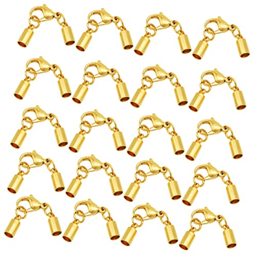 LOLIPPYY 20 Stück Kettenverschluss Haken Schließe Halskette Armbänder Verschlüsse Sterling Schließungen Armbandkabel Schmuckverschluss Hummerschere Golden von LOLIPPYY