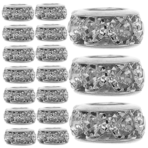LOLIPPYY 20 Stück Kupfer Rondelle Spacer Perlen mit Strass für DIY Schmuckherstellung Große Vielseitige Bastelzubehör für Armbänder und von LOLIPPYY