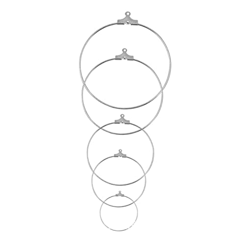 LOLIPPYY 20 Stück Ohrringe Zubehör Frauen Creolen pendants schlüsselanhänger stitch schmuck DIY Ohrentropfen Kreisring-Anhänger Silver von LOLIPPYY