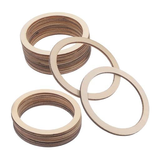 LOLIPPYY 20 Stück Runde Blanko Holzscheiben für DIY Projekte Unbehandelte Holzringe zum Basteln Malen und Dekorieren für Kreative Ideen und Heimdekoration von LOLIPPYY