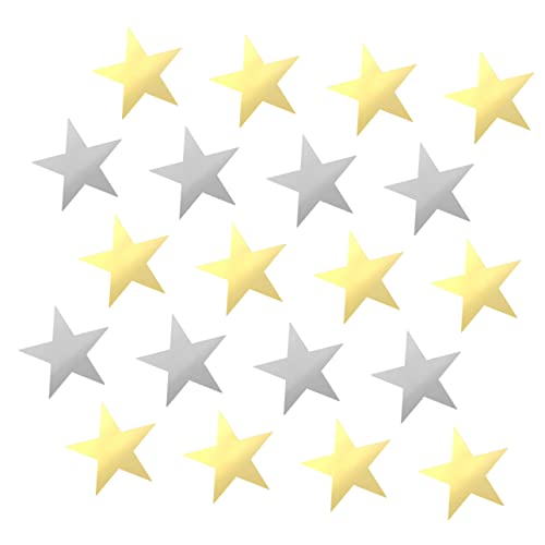 LOLIPPYY 20 Stück Teiliges Beidseitige Papier Sterne Gold und Silber Kindergarten Wanddekoration Kreative Bastel Wandkunst für Kinderzimmer Klassenraum Party Deko Vielseitige Papier von LOLIPPYY