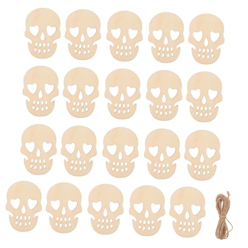 LOLIPPYY 20 Stück Teiliges Halloween Holzanhänger Hohle Schädel Form Leichte DIY Partydeko Langlebige Holzmaterialien mit Schnur für Wand Tür und Fensterschmuck Grusel Dekoration LOLIPPYY 20 Stück Teiliges Halloween Holzanhänger Hohle Schädel Form Leichte DIY Partydeko Langlebige Holzmaterialien mit Schnur für Wand Tür und Fensterschmuck Grusel Dekoration von LOLIPPYY