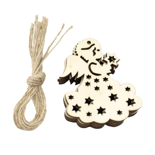 LOLIPPYY 20 Stück Teiliges Holzengel Anhänger Weihnachtsdeko zum Basteln Langlebige Holzanhänger in Naturfarbe Beidseitig Poliert für DIY Weihnachtsbaum Schmuck und Festliche Dekoration von LOLIPPYY