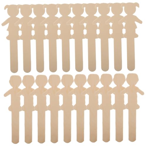 LOLIPPYY 20 Stück Teiliges Holzfiguren Jungen und Mädchen Bastelstäbe aus Robustem Holz mit Glatten Kanten zum Bemalen und Dekorieren für DIY Kunstprojekte Kinderzimmer Deko und LOLIPPYY 20 Stück Teiliges Holzfiguren Jungen und Mädchen Bastelstäbe aus Robustem Holz mit Glatten Kanten zum Bemalen und Dekorieren für DIY Kunstprojekte Kinderzimmer Deko und von LOLIPPYY