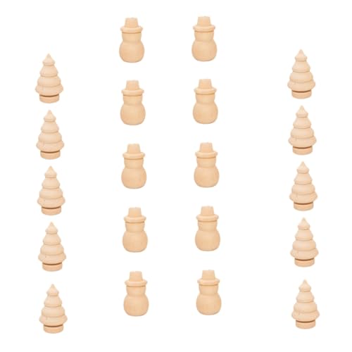 LOLIPPYY 20 Stück Teiliges Holzfiguren Weihnachtsbaum Schneemann DIY Bastelset zum Bemalen Langlebige Weihnachtsdeko für Tisch und Zuhause Xmas Ornament Handgefertigte Holzpuppen für LOLIPPYY 20 Stück Teiliges Holzfiguren Weihnachtsbaum Schneemann DIY Bastelset zum Bemalen Langlebige Weihnachtsdeko für Tisch und Zuhause Xmas Ornament Handgefertigte Holzpuppen für von LOLIPPYY
