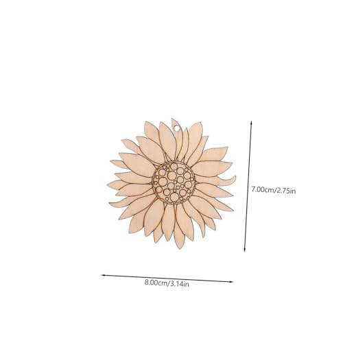 LOLIPPYY 20 Stück Teiliges Holzsonnenblumen und Blumenholzscheiben Naturbelassen mit Geeignet für DIY Bastelarbeiten Bemalbare Unvollendete Holzspäne für Kreative Holzhandwerke von LOLIPPYY
