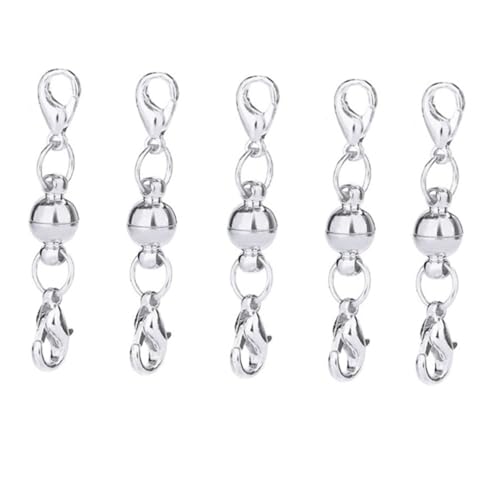 LOLIPPYY 20 Stück Teiliges Magnetische Schmuckverschlüsse Runde Kugel Magnetverschlüsse für Halskette Armband DIY Zubehör in Silber und Gold mit Starker Haltekraft LOLIPPYY 20 Stück Teiliges Magnetische Schmuckverschlüsse Runde Kugel Magnetverschlüsse für Halskette Armband DIY Zubehör in Silber und Gold mit Starker Haltekraft von LOLIPPYY