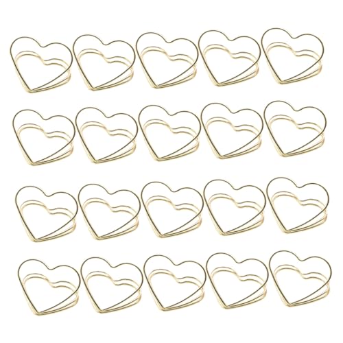LOLIPPYY 20 Stück Teiliges Metall Kartenhalter Herzform Vielseitiger Memo Fotoclips Halter für Tischkarten Namenskarten und Notizen für Hochzeit Geburtstag Party Dekoration Goldfarben von LOLIPPYY
