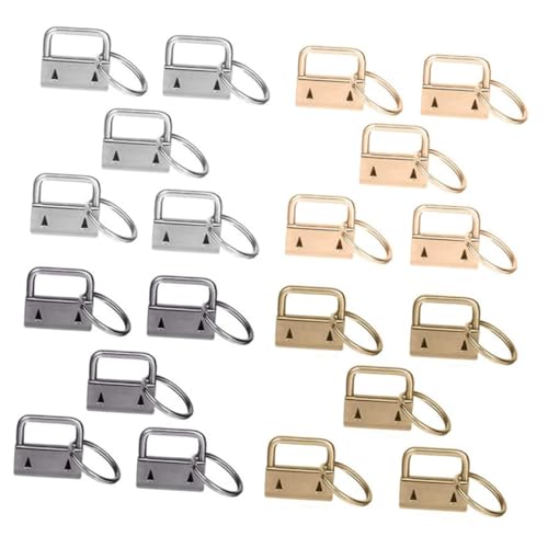 LOLIPPYY 20 Stück Teiliges Metall Schlüsselanhänger Endclips in Silber Gold Schwarz Antikbronze Langlebige Gurtband Verschlüsse für Taschen DIY Handwerk Praktisch und Robust für Gürtel von LOLIPPYY