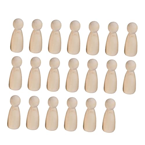 LOLIPPYY 20 Stück Teiliges Unfertige Holzpuppen zum Basteln für DIY Malen Graffiti Mädchenform Helles Gelb Holzfiguren für Kreative Projekte und Heimdekoration von LOLIPPYY