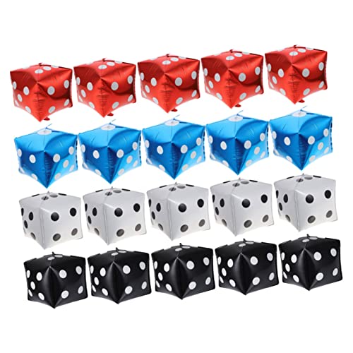 LOLIPPYY 20 Stück Teiliges Würfel Luftballon Aluminiumfolie Rot Blau Weiß Schwarz Partydekoration Spiel Event Zubehör LOLIPPYY 20 Stück Teiliges Würfel Luftballon Aluminiumfolie Rot Blau Weiß Schwarz Partydekoration Spiel Event Zubehör von LOLIPPYY