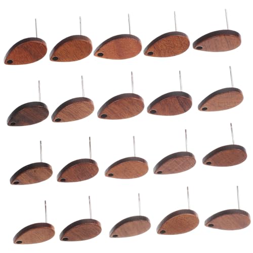 LOLIPPYY 20 Stück Zubehör Mit Tropfenohrringen Ohrringe Machen Ohrhaken Für Die Schmuckherstellung Post Zucht Ohrringrückseiten Für Ohrstecker Rücken Flache Ohrringbasis Schmuckbefund Holz von LOLIPPYY