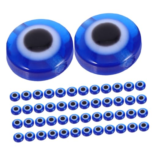 LOLIPPYY 200 Stück Blaue Evil Eye Resin Perlen für DIY Schmuckherstellung Bunte Böses Auge Spacer Beads für Armbänder Halsketten Ohrringe und Bastelprojekte von LOLIPPYY
