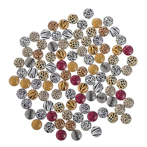 LOLIPPYY 200 Stück Cabochons mit Leopardenmuster Flache Rückseite DIY Schmuck Anhänger Patches Mix für Halsketten Armbänder und Schmuckgestaltung von LOLIPPYY