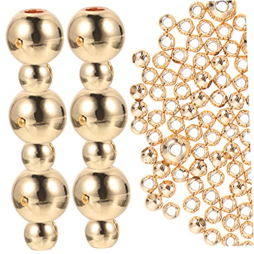 LOLIPPYY 200 Stück DIY Metallperlen Glatte Abstandperlen Kupfer für Schmuckherstellung für Armbänder und Vielseitige Bastelperlen von LOLIPPYY