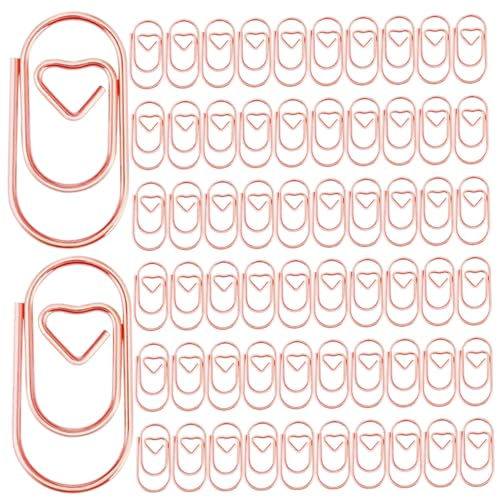 LOLIPPYY 200 Stück Mini Metall Büroklammern Herzförmig Rosa Gold Kleine Paper Clips Kreative Lesezeichen Für Büro Schule Und Zuhause LOLIPPYY 200 Stück Mini Metall Büroklammern Herzförmig Rosa Gold Kleine Paper Clips Kreative Lesezeichen Für Büro Schule Und Zuhause von LOLIPPYY