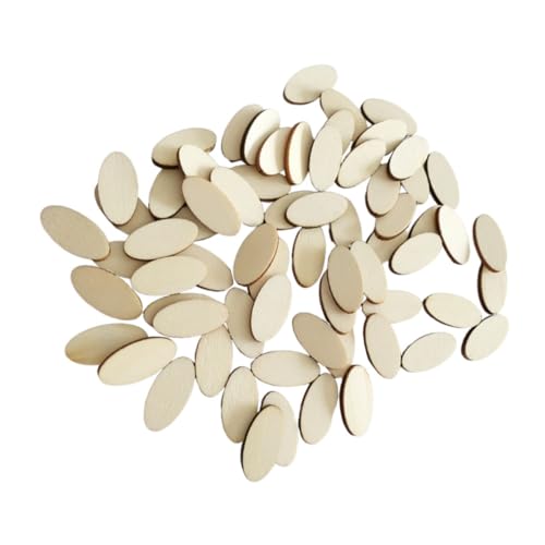 LOLIPPYY 200 Stück Oval Holzscheiben DIY Bastelmaterialien Holzstücke Dekoration für Kreative Projekte für Hochzeiten Geburtstagsfeiern und Weihnachtsdeko von LOLIPPYY