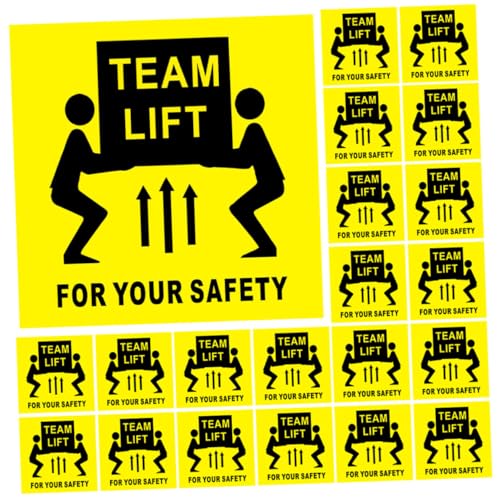 LOLIPPYY 200 Stück Team Lift Warnaufkleber Stark Haftende Heavy Object Sticker Robuste Warnhinweise für Schwere Lasten Wetterfeste Klebeetiketten für Lager und Versand von LOLIPPYY