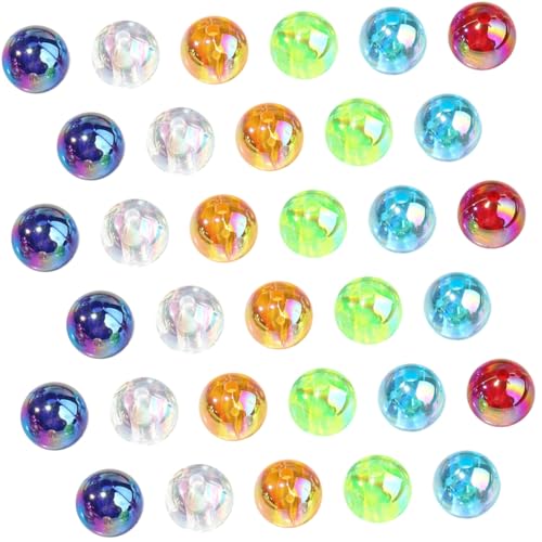 LOLIPPYY 200Stücke Bunte Acrylperlen Runde Transparente Perlen für Schmuckherstellung DIY Armband Zubehör für Kreative Bastelprojekte von LOLIPPYY
