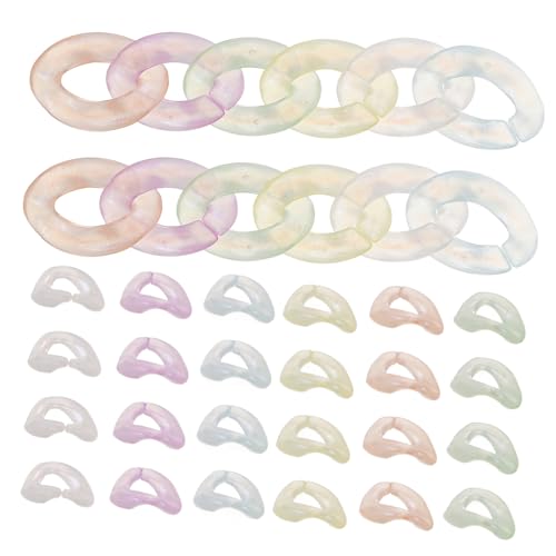 LOLIPPYY 200Stücke Leuchtende Ovale Acryl Verbindungsringe Vielseitige Schmuckkettenglieder für Hüte Geldbörsen und Handys Langlebige DIY Ringe Zubehör von LOLIPPYY